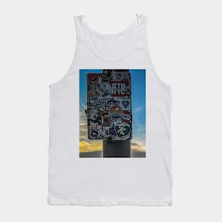 New York City Stickers Brooklyn Bridge Sunset Tank Top